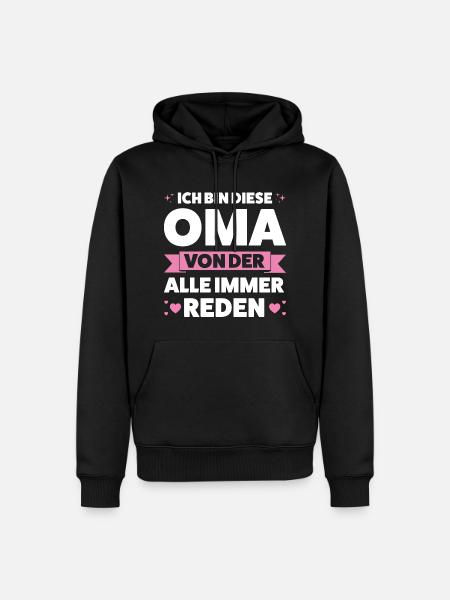 Oma Großmutter Enkelkind Geschenk - Männer Premium Bio Hoodie - Schwarz