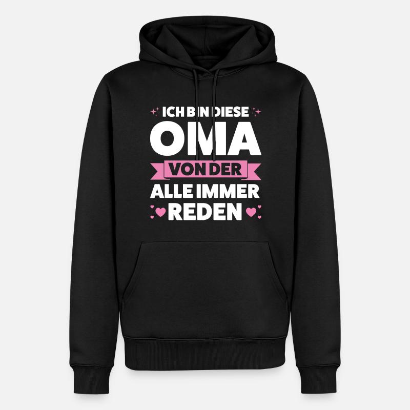 Oma Großmutter Enkelkind Geschenk - Männer Premium Bio Hoodie - Schwarz