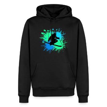 skifahren splash - Männer Premium Bio Hoodie - Schwarz - Vorne - Nico (187cm)