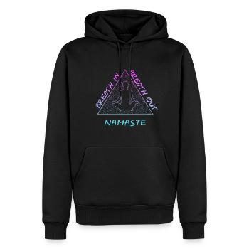 inhale exhale - Männer Premium Bio Hoodie - Schwarz - Vorne - Nico (187cm)