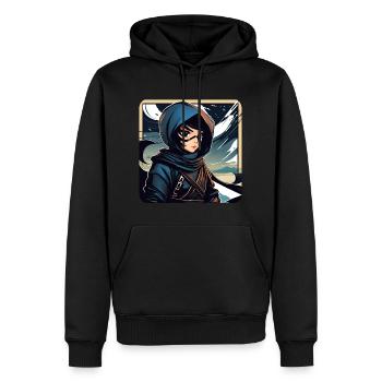 Geheimnisvolle kleines Anime Ninja Mädchen - Männer Premium Bio Hoodie - Schwarz - Vorne - Nico (187cm)
