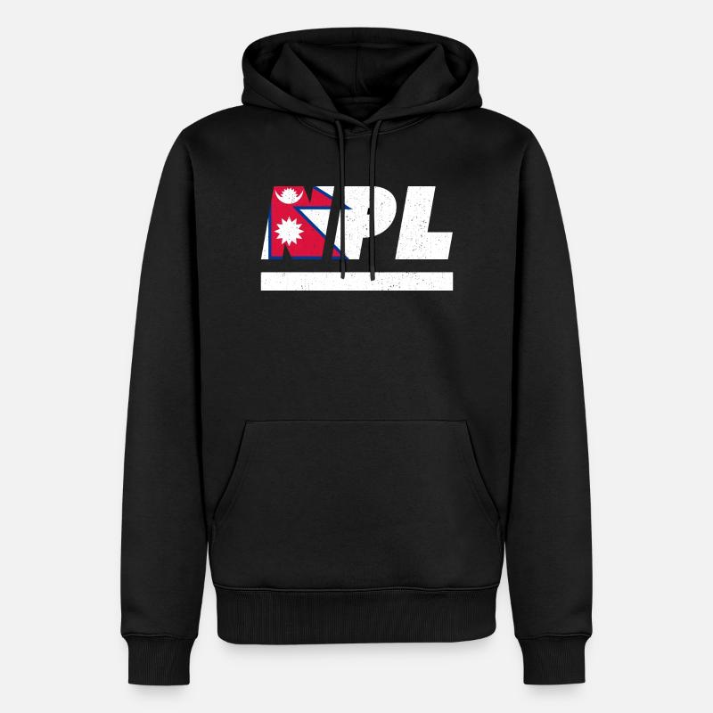 Népal drapeau drapeau NPL - Sweat à capuche Premium bio Homme - noir