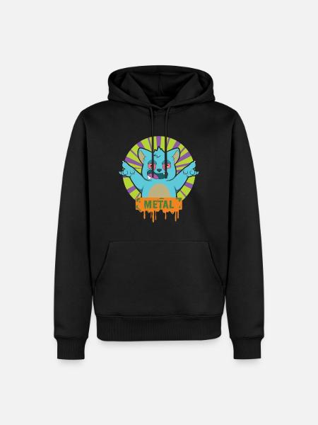 METAL Rock Music Cat - Men’s Premium Organic Hoodie - black