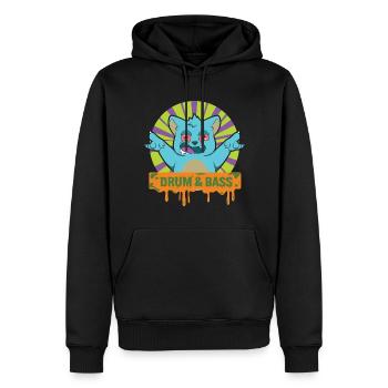 DRUM & BASS DRUM&BASS Katze - Männer Premium Bio Hoodie - Schwarz - Vorne - Nico (187cm)
