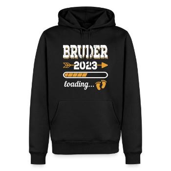 Bruder 2023 Zukünftiger Großer Bruder Geschenkidee - Männer Premium Bio Hoodie - Schwarz - Vorne - Nico (187cm)