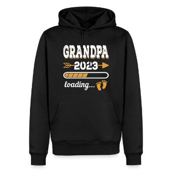 Grand-père 2023 Futur grand-père - Sweat à capuche Premium bio Homme - noir - Devant - Nico (187cm)