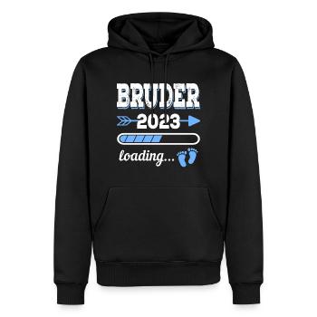 Großer Bruder 2023 Geburt Geschenkidee - Männer Premium Bio Hoodie - Schwarz - Vorne - Nico (187cm)