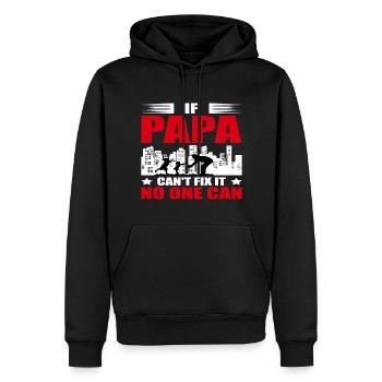 Si ce n’est pas papa peut réparer - Personne ne peut - Sweat à capuche Premium bio Homme - noir - Devant - Nico (187cm)