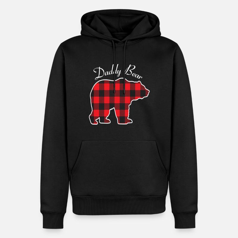 DADDY BEAR - Männer Premium Bio Hoodie - Schwarz