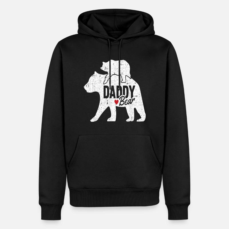 DADDY BEAR - Männer Premium Bio Hoodie - Schwarz
