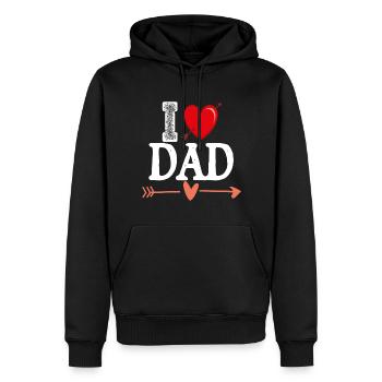 Ich liebe Papa SE - Männer Premium Bio Hoodie - Schwarz - Vorne - Nico (187cm)