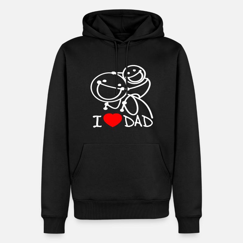 j’aime papa se - Sweat à capuche Premium bio Homme - noir