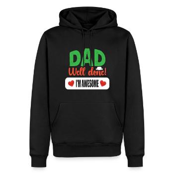 Fête des pères - Sweat à capuche Premium bio Homme - noir - Devant - Nico (187cm)