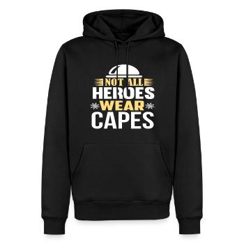 Nicht alle Superhelden tragen Umhänge - Männer Premium Bio Hoodie - Schwarz - Vorne - Nico (187cm)