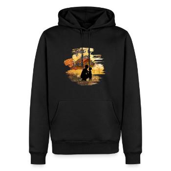 Fête des Pères - Sweat à capuche Premium bio Homme - noir - Devant - Nico (187cm)