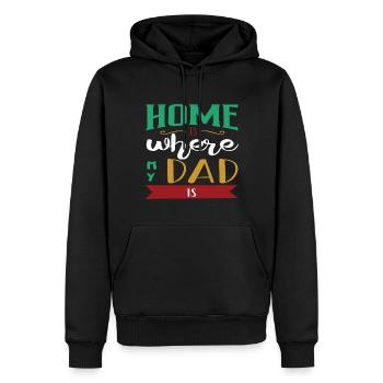 Fête des Pères - Sweat à capuche Premium bio Homme - noir - Devant - Nico (187cm)