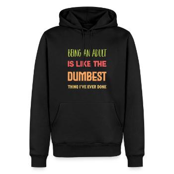 Ein Erwachsener sein - Männer Premium Bio Hoodie - Schwarz - Vorne - Nico (187cm)