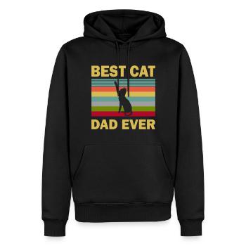 Best cat dad ever best cat dad kitten - Men’s Premium Organic Hoodie - black - Front - Nico (187cm)