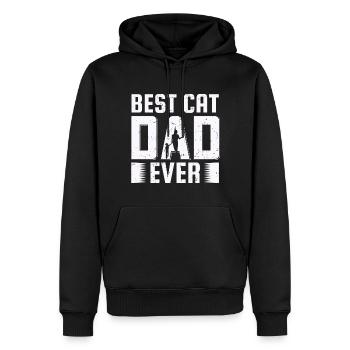 Best cat dad ever best cat dad kitten - Men’s Premium Organic Hoodie - black - Front - Nico (187cm)