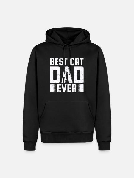 Najlepszy kot tata zawsze najlepszy kot tata kotek - Herre Premium økologisk hoodie - sort