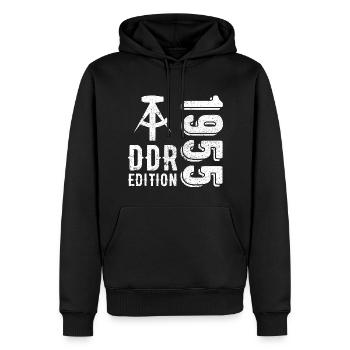 DDR 1955 Edition Geschenk - Männer Premium Bio Hoodie - Schwarz - Vorne - Nico (187cm)