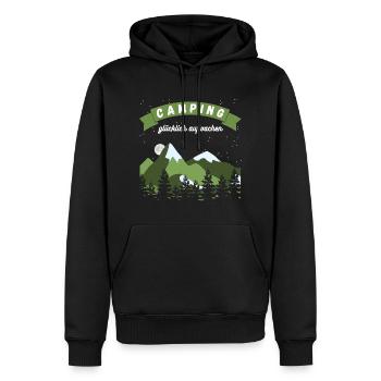Camping glücklich aufwachen - Design - Männer Premium Bio Hoodie - Schwarz - Vorne - Nico (187cm)