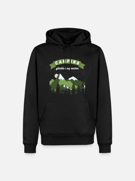 Camping glücklich aufwachen - Design - Männer Premium Bio Hoodie - Schwarz