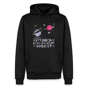 Astronomie, mein Lieblingsthema, Weltraumteleskop - Männer Premium Bio Hoodie - Schwarz - Vorne - Nico (187cm)