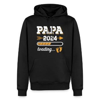 Papa 2024 Zukünftiger Vater Geschenk - Männer Premium Bio Hoodie - Schwarz - Vorne - Nico (187cm)