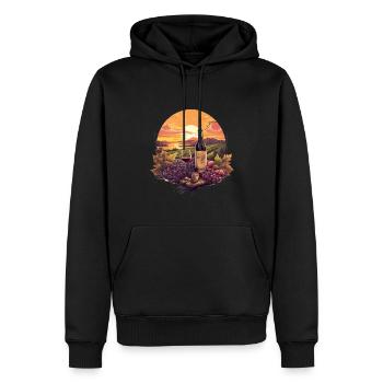 Weinlandschaft v2 - Männer Premium Bio Hoodie - Schwarz - Vorne - Nico (187cm)