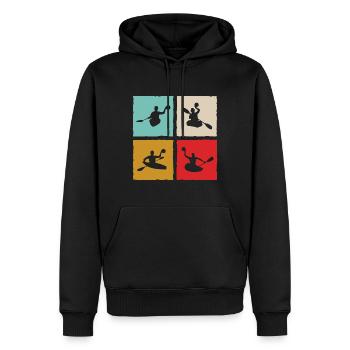 Kanupolo Canoe Polo Spieler Retro Style - Männer Premium Bio Hoodie - Schwarz - Vorne - Nico (187cm)