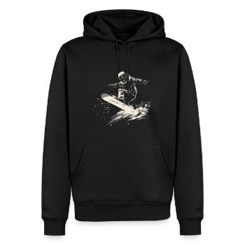 Snowboarder Snowboarding Sprung Schnee - Männer Premium Bio Hoodie - Schwarz - Vorne - Nico (187cm)