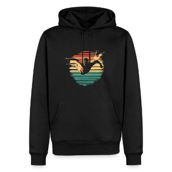Flotteur de natation Retro Vintage - Sweat à capuche Premium bio Homme - noir - Devant - Nico (187cm)
