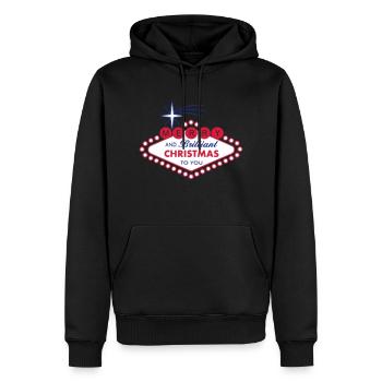 Merry Christmas Vegas Style - filled - Männer Premium Bio Hoodie - Schwarz - Vorne - Nico (187cm)