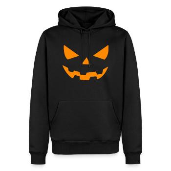 halloween kürbis - Männer Premium Bio Hoodie - Schwarz - Vorne - Nico (187cm)