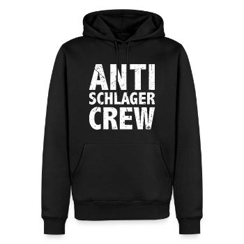 Anti Schlager Crew - Männer Premium Bio Hoodie - Schwarz - Vorne - Nico (187cm)