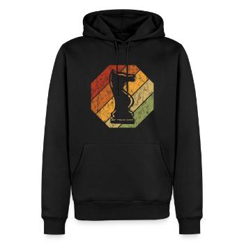 Joueur d’échecs rétro Checkmate Pièce d’échecs Échecs - Sweat à capuche Premium bio Homme - noir - Devant - Nico (187cm)