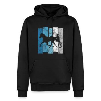 Cheval de trot Chevaux de course de trot Courses de chevaux - Sweat à capuche Premium bio Homme - noir - Devant - Nico (187cm)