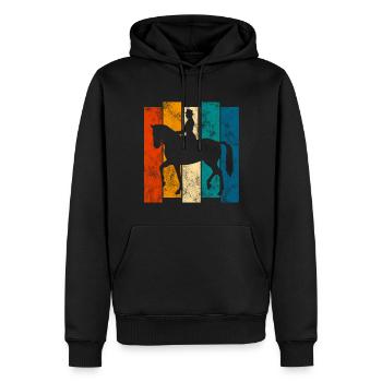 Dressage Équitation Dressage Cavalier Équitation Cheval - Sweat à capuche Premium bio Homme - noir - Devant - Nico (187cm)
