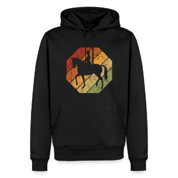 Dressage Équitation Cavaliers de dressage Équitation Équitation - Sweat à capuche Premium bio Homme - noir - Devant - Nico (187cm)