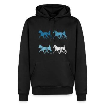 Chevaux de trot Trabrennsport Courses de chevaux - Sweat à capuche Premium bio Homme - noir - Devant - Nico (187cm)