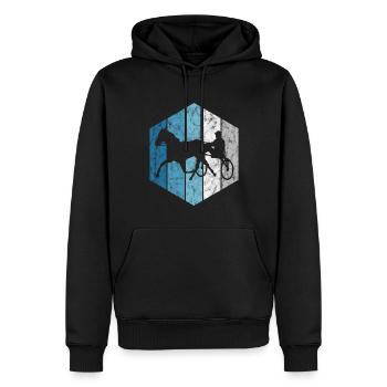 Trabrennen Pferd Pferde Trabrennsport Pferderennen - Männer Premium Bio Hoodie - Schwarz - Vorne - Nico (187cm)