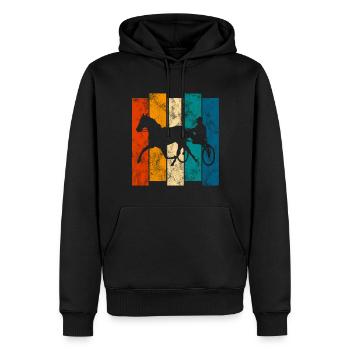 Trotteur trotter dans un style rétro ou vintage - Sweat à capuche Premium bio Homme - noir - Devant - Nico (187cm)