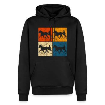 Trotteur trotter dans un style rétro ou vintage - Sweat à capuche Premium bio Homme - noir - Devant - Nico (187cm)