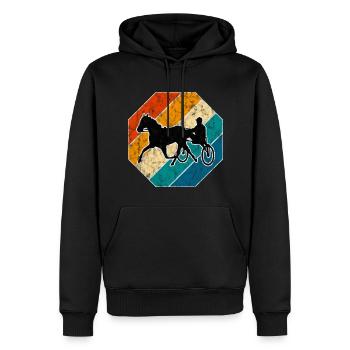 Trotteur trotter dans un style rétro ou vintage - Sweat à capuche Premium bio Homme - noir - Devant - Nico (187cm)