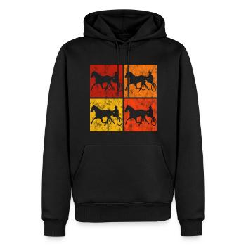 Trotter courses de trot dans un style rétro ou vintage - Sweat à capuche Premium bio Homme - noir - Devant - Nico (187cm)