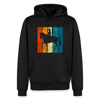 Dressage Cavalier de dressage Cheval d’équitation - Sweat à capuche Premium bio Homme - noir - Devant - Nico (187cm)