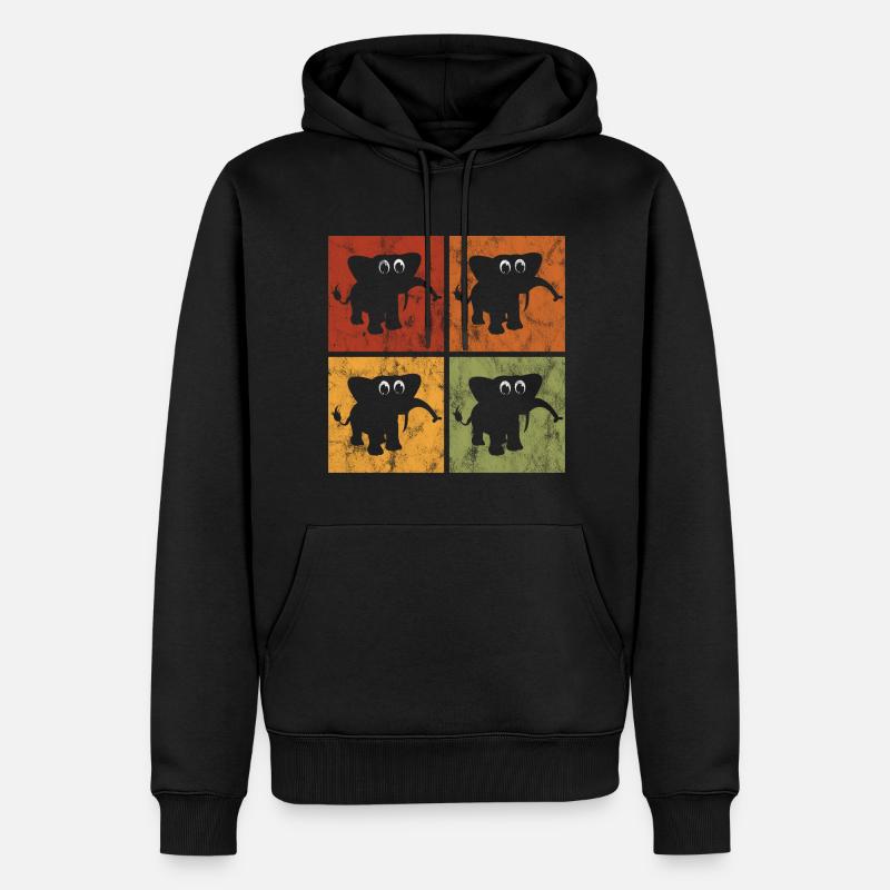 Eléphant éléphant pour enfants - Sweat à capuche Premium bio Homme - noir