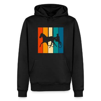 Trotter courses de trot dans un style rétro ou vintage - Sweat à capuche Premium bio Homme - noir - Devant - Nico (187cm)