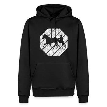 Traber Trabrennen in retro oder vintage Style - Männer Premium Bio Hoodie - Schwarz - Vorne - Nico (187cm)